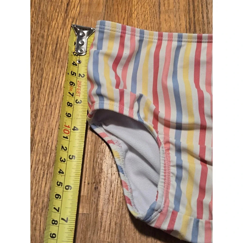 Rise Little Earthling Baby  6-12M Multi Color Stripe Recycled Swim Bottoms
